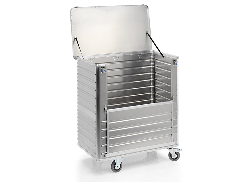 WAS Wäschewagen 330L - Stahl/Polyethylen Wäschekorb Mit 2 Rollen